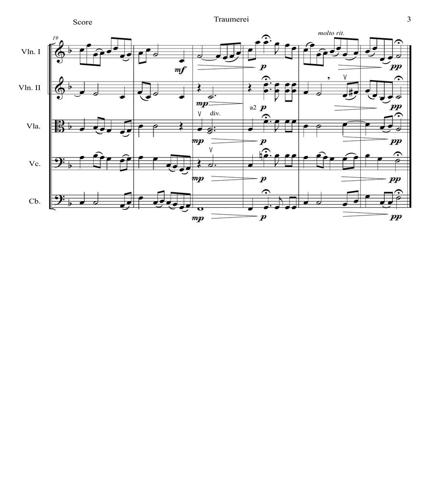 Traumerei Arranged For String Orchestra image number null