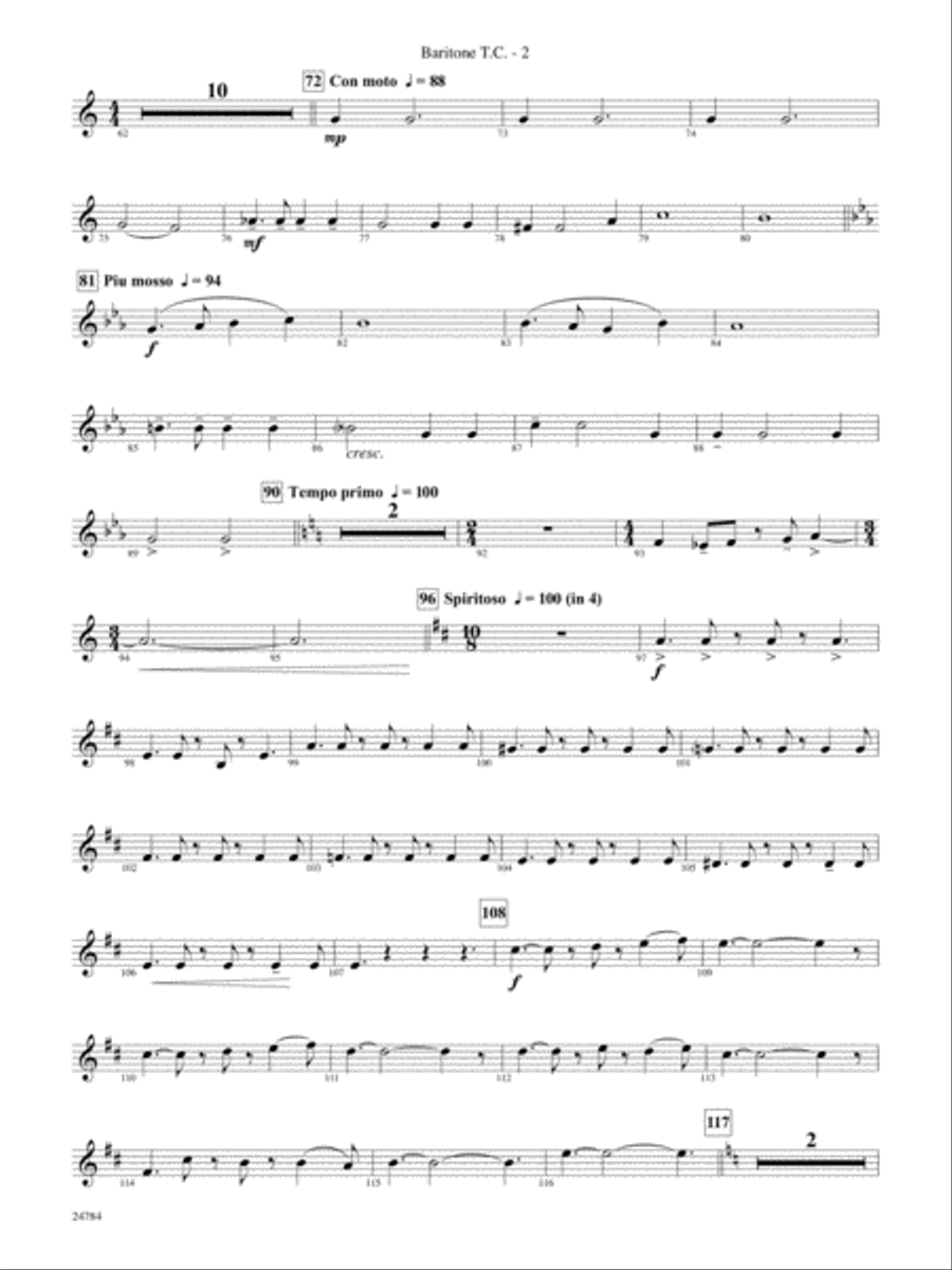 Heritage: Baritone T.C. Concert Band scores gallery preview page 2