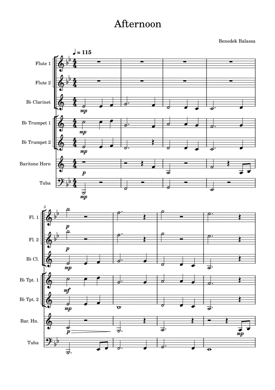 Afternoon Concert Band scores gallery preview page 1