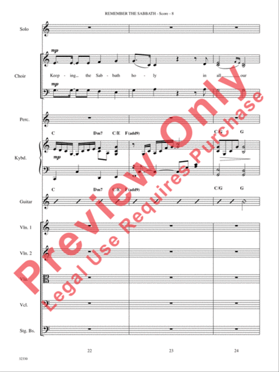 Remember the Sabbath Choir scores gallery preview page 9