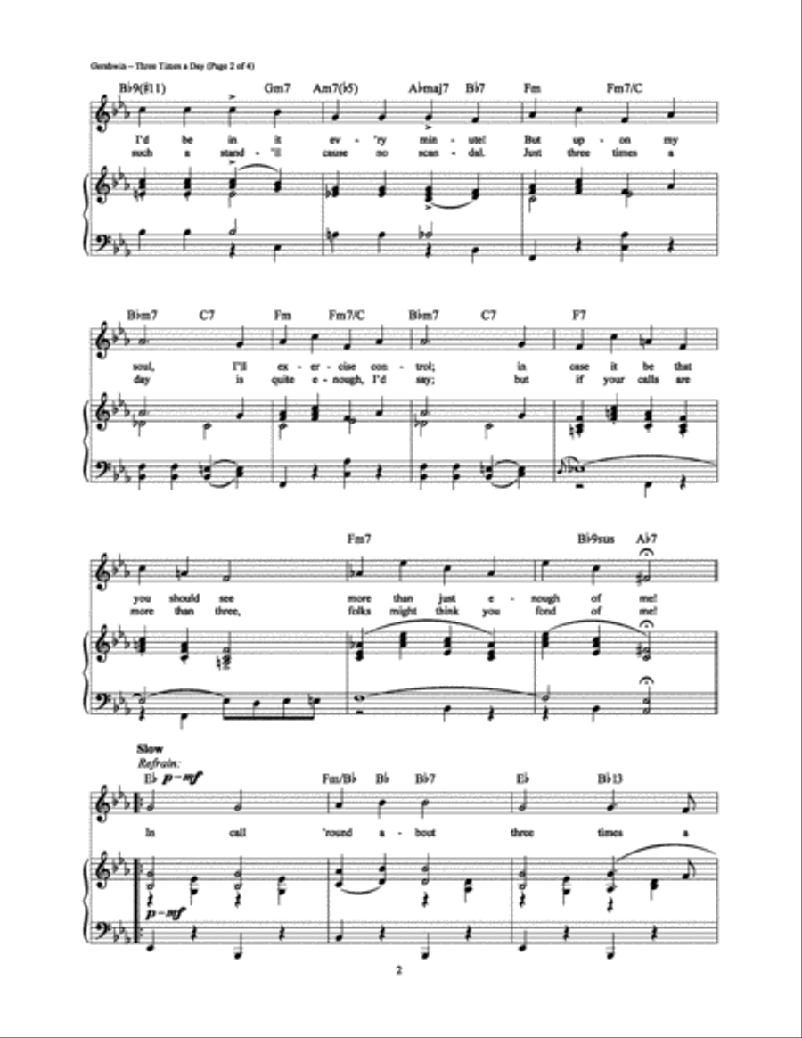 Three Times a Day Piano, Vocal, Guitar scores gallery preview page 2