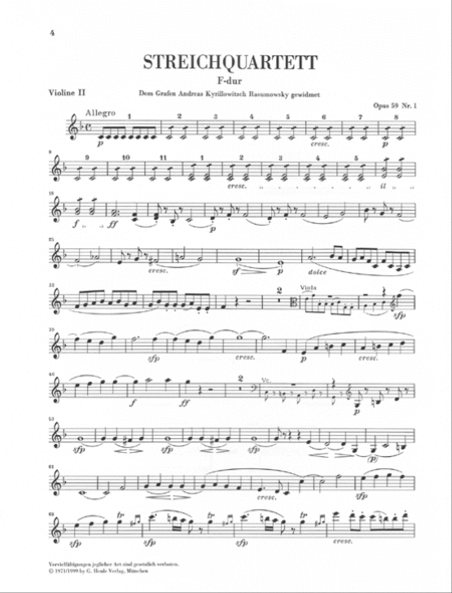 String Quartets Op. 59, 74, 95 String Quartet scores gallery preview page 5