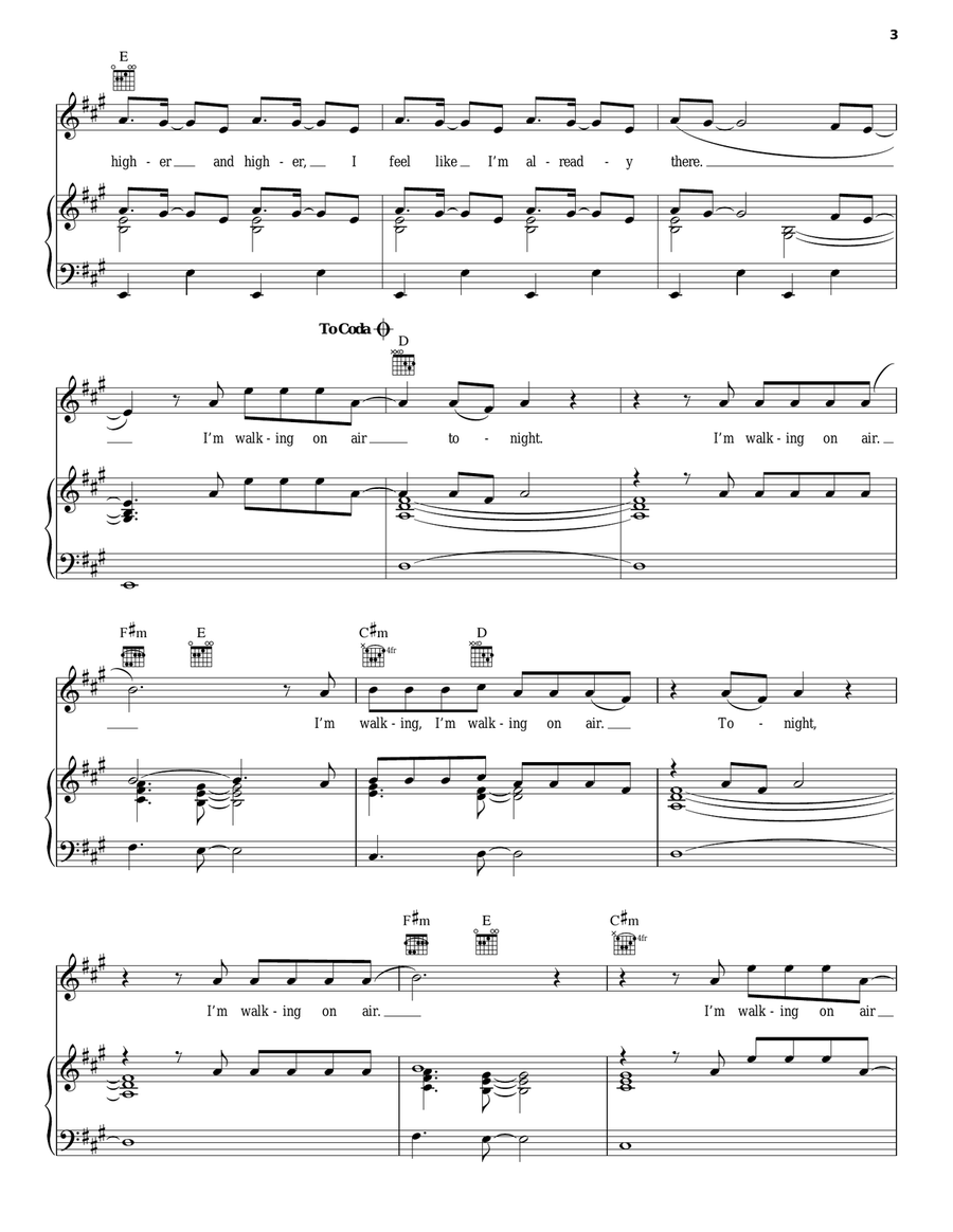 Walking On Air Piano, Vocal, Guitar scores gallery preview page 3