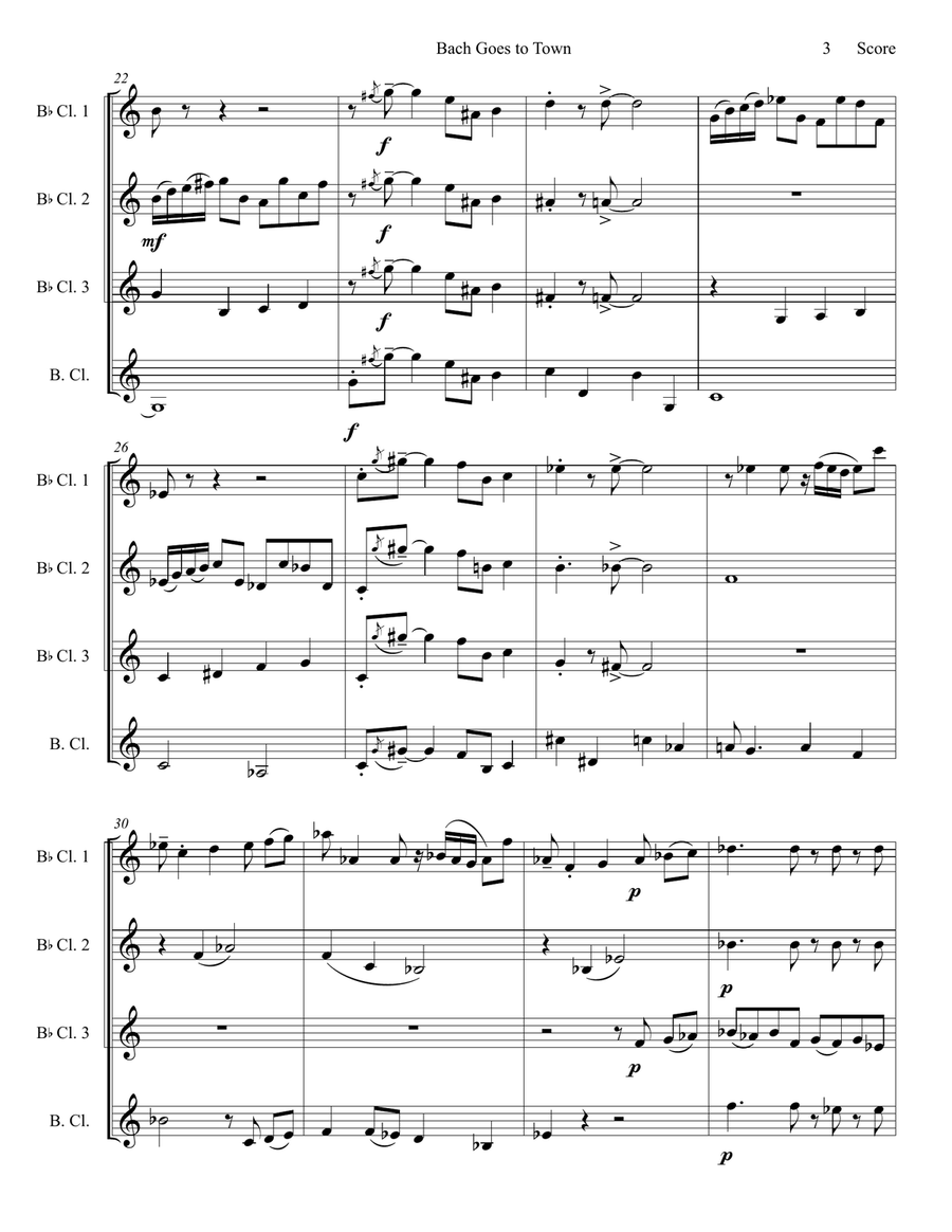 Bach Goes To Town Woodwind Ensemble scores gallery preview page 4
