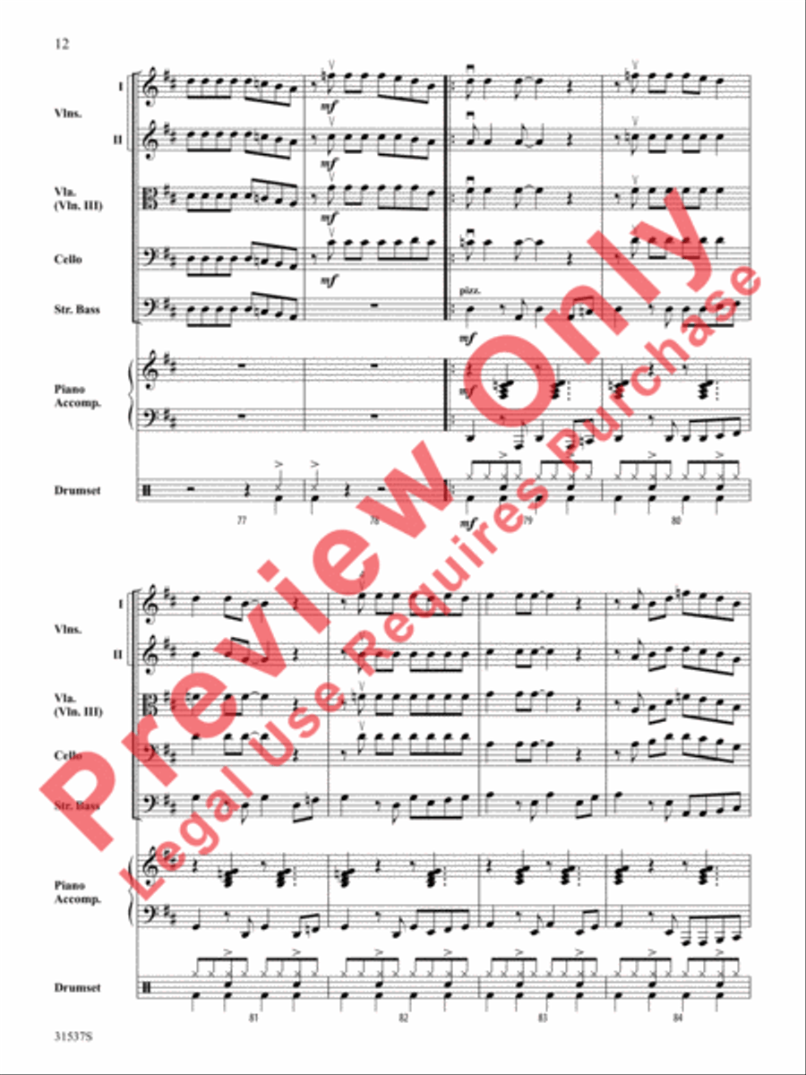 Rock 'n' Roll Classics (score only) String Orchestra scores gallery preview page 13
