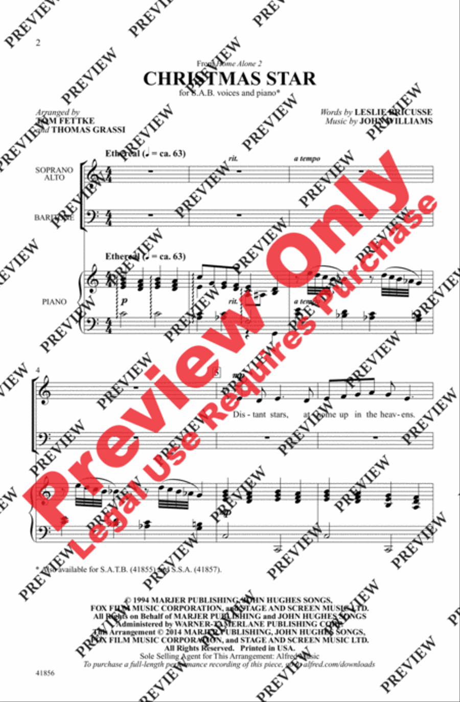 Christmas Star (from Home Alone 2) 3-Part scores gallery preview page 2