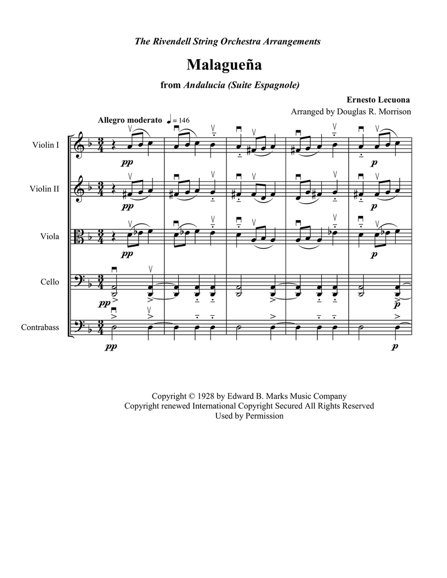 Malaguena String Orchestra scores gallery preview page 2