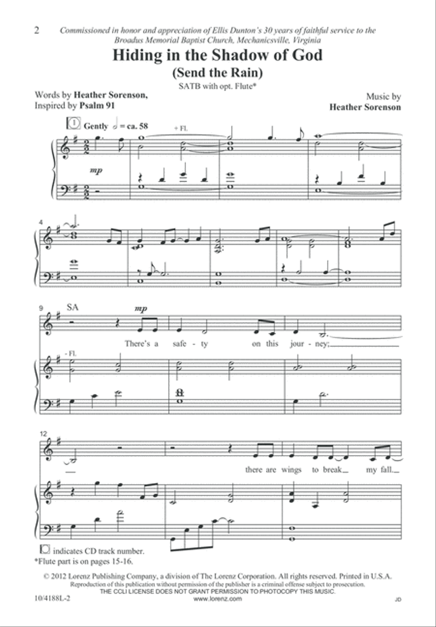Hiding in the Shadow of God 4-Part scores gallery preview page 3