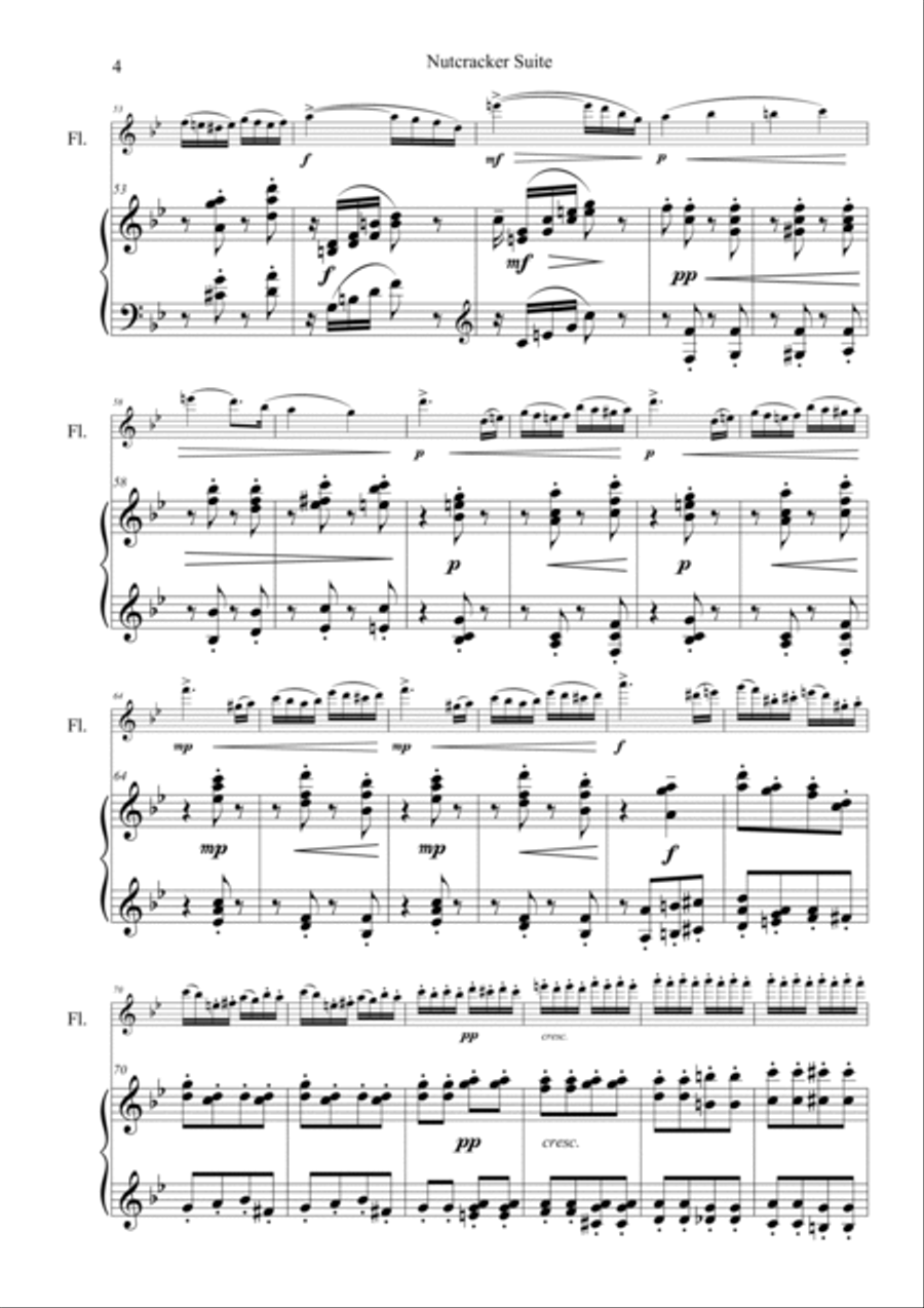 Tchaikovsky Nutcracker Suite Flute Solo scores gallery preview page 5