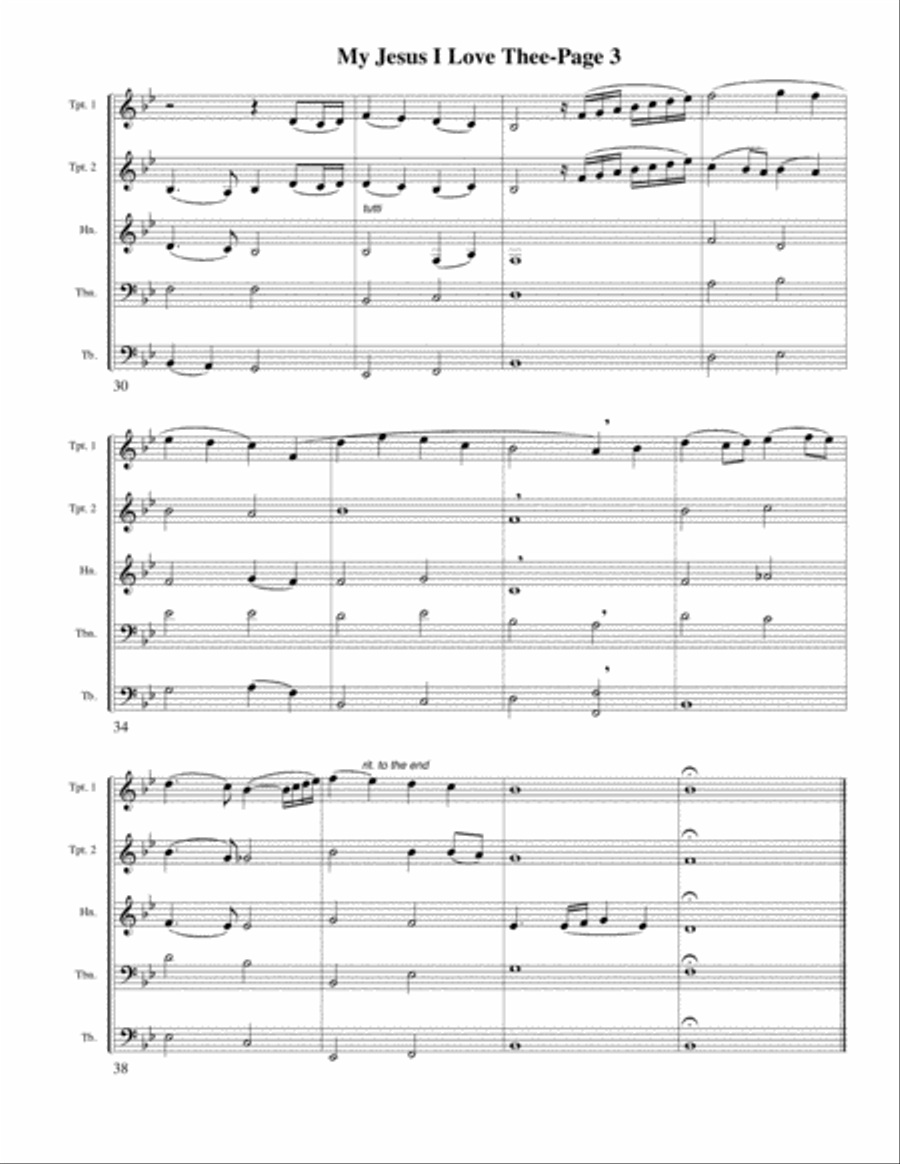 My Jesus I Love Thee for Brass Quintet Brass Quintet scores gallery preview page 3