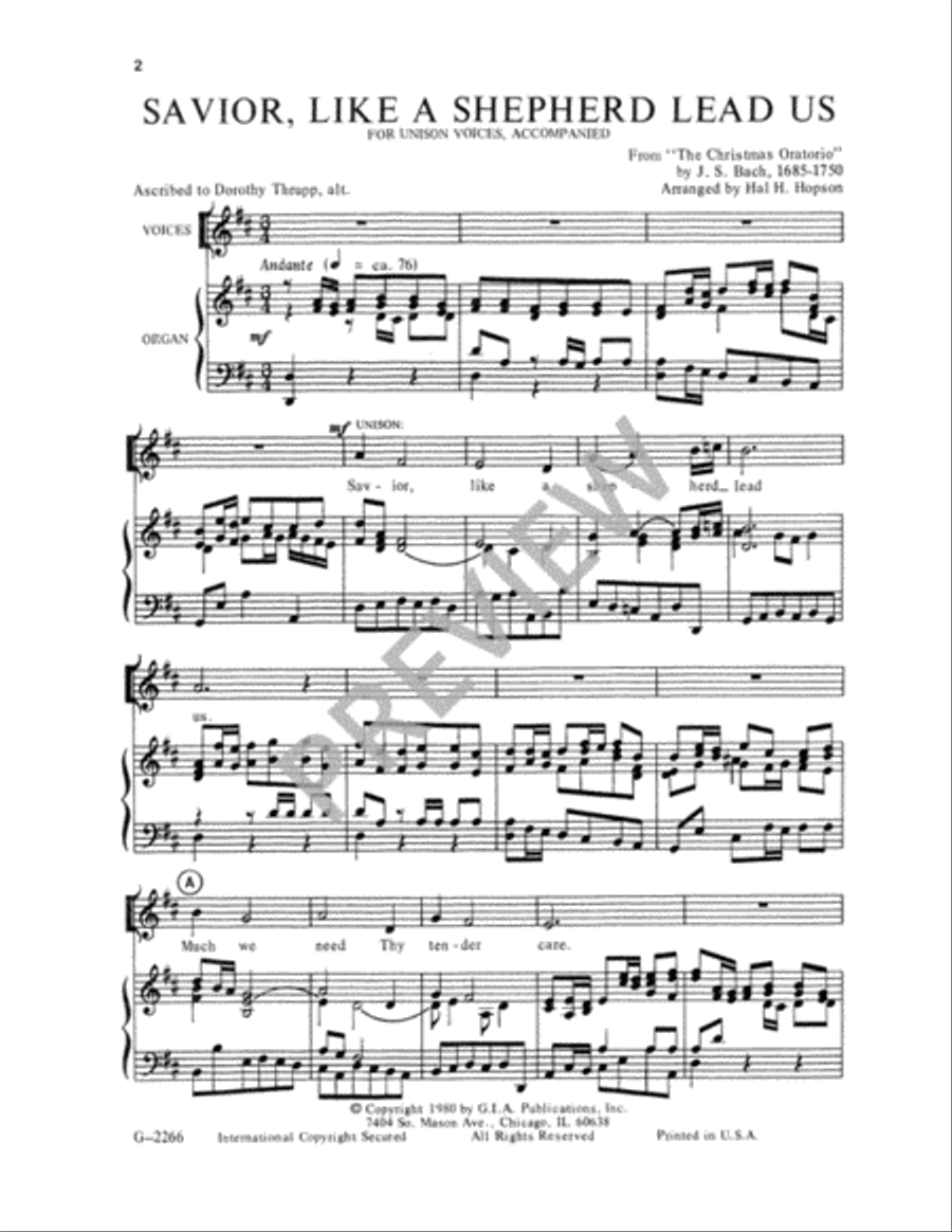 Savior, Like a Shepherd Lead Us Unison Choir scores gallery preview page 3