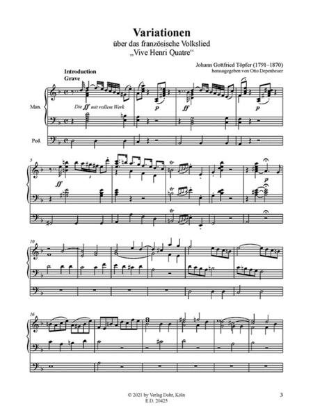 Variationen über das französische Volkslied „Vive Henri IV für Orgel