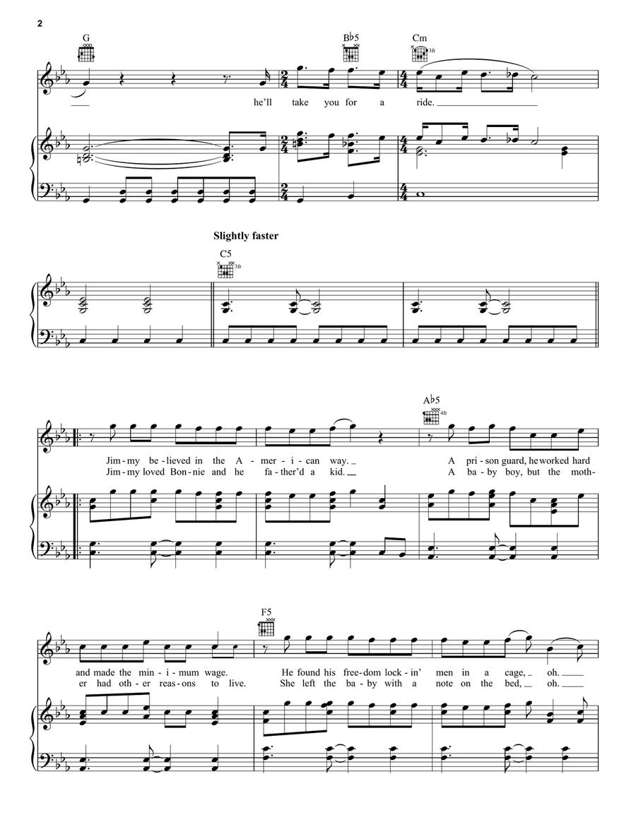 Jimmy Sparks Piano, Vocal, Guitar scores gallery preview page 2