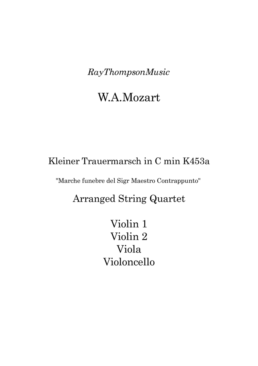 Mozart: Kleiner Trauermarsch in C min (Little Funeral March) K453a - string quartet String Quartet scores gallery preview page 1