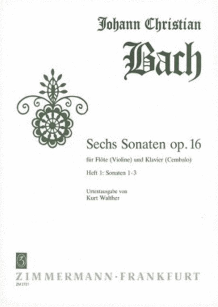 Six Sonatas Op. 16 Flute scores gallery preview page 1