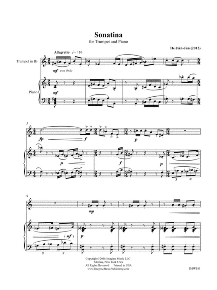 Sonatina for Trumpet & Piano image number null
