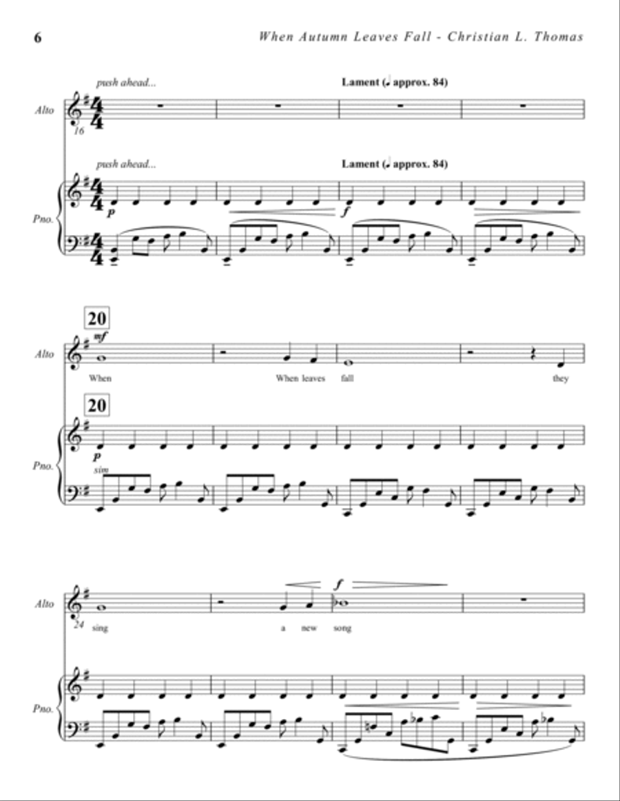 When Autumn Leaves Fall Alto Voice scores gallery preview page 6