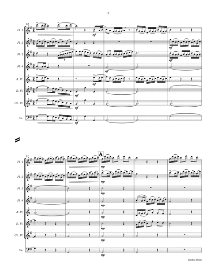 Bach's Bells Flute Choir scores gallery preview page 6
