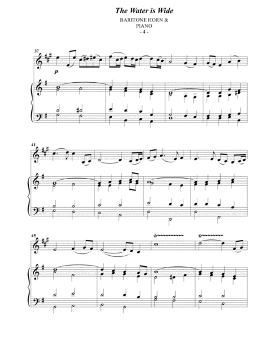 The Water is Wide for Baritone Horn & Piano Baritone Horn TC scores gallery preview page 4