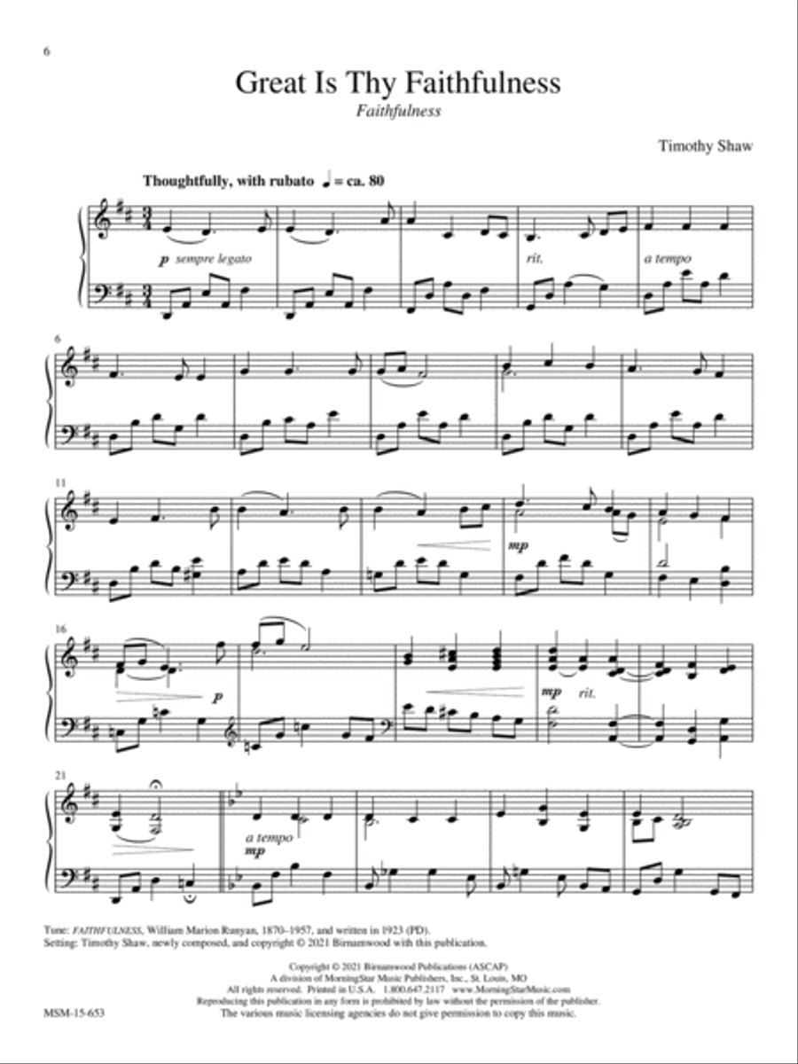 Come, Thou Fount of Every Blessing Piano Solo scores gallery preview page 6