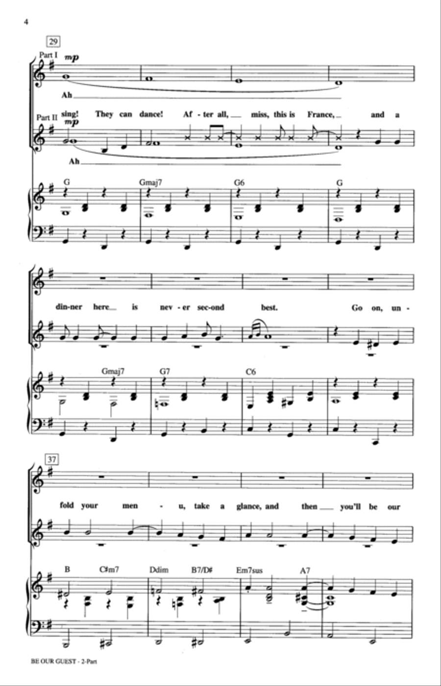 Be Our Guest (from Beauty And The Beast) (arr. Ed Lojeski) 2-Part scores gallery preview page 3
