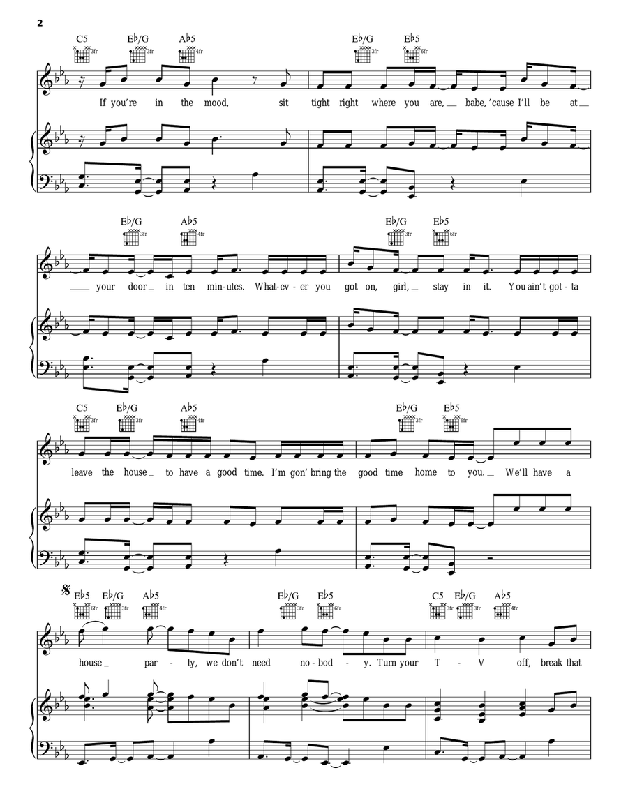 House Party Piano, Vocal, Guitar scores gallery preview page 2