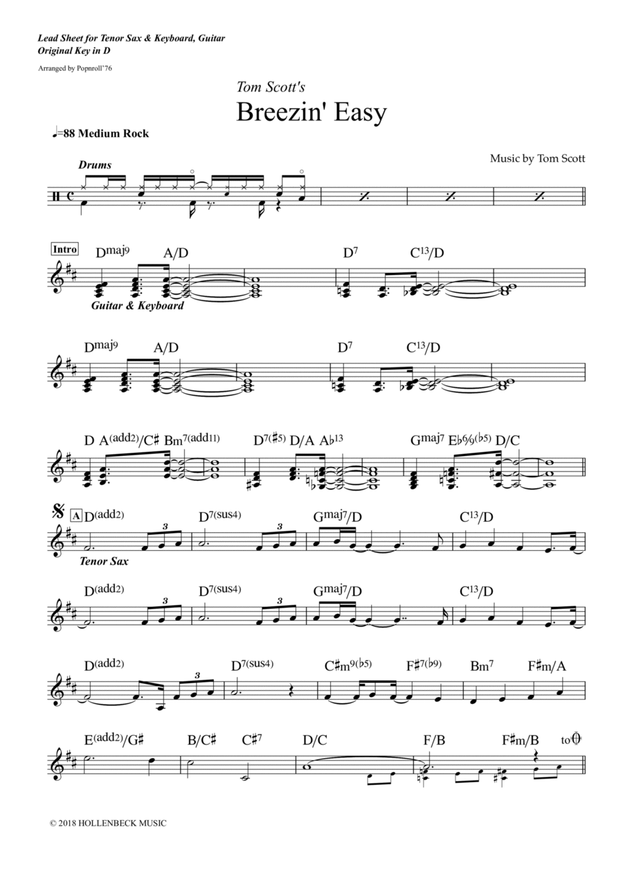 Breezin' Easy Tenor Saxophone scores gallery preview page 1