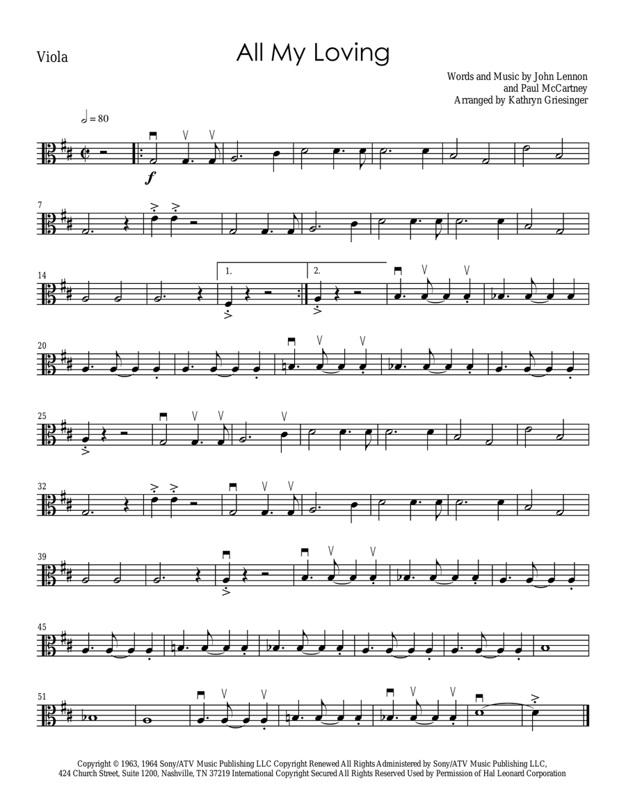 All My Loving String Quartet scores gallery preview page 4