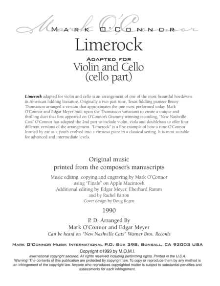 Limerock (cello part - vln, cel)