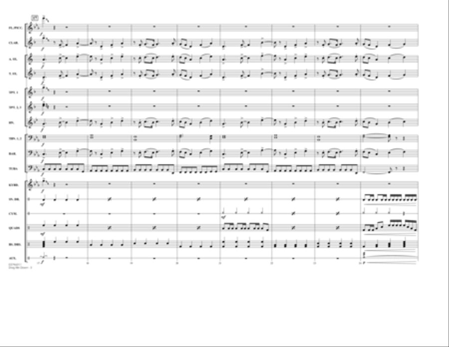 Drag Me Down - Conductor Score (Full Score) Marching Band scores gallery preview page 3