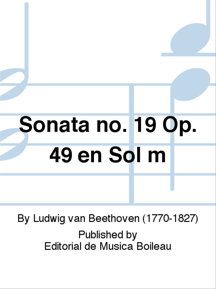 Sonata no. 19 Op. 49 en Sol m Piano Solo scores gallery preview page 1