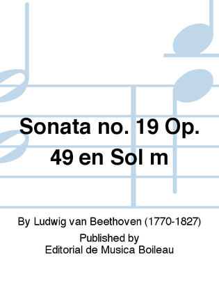 Book cover for Sonata no. 19 Op. 49 en Sol m