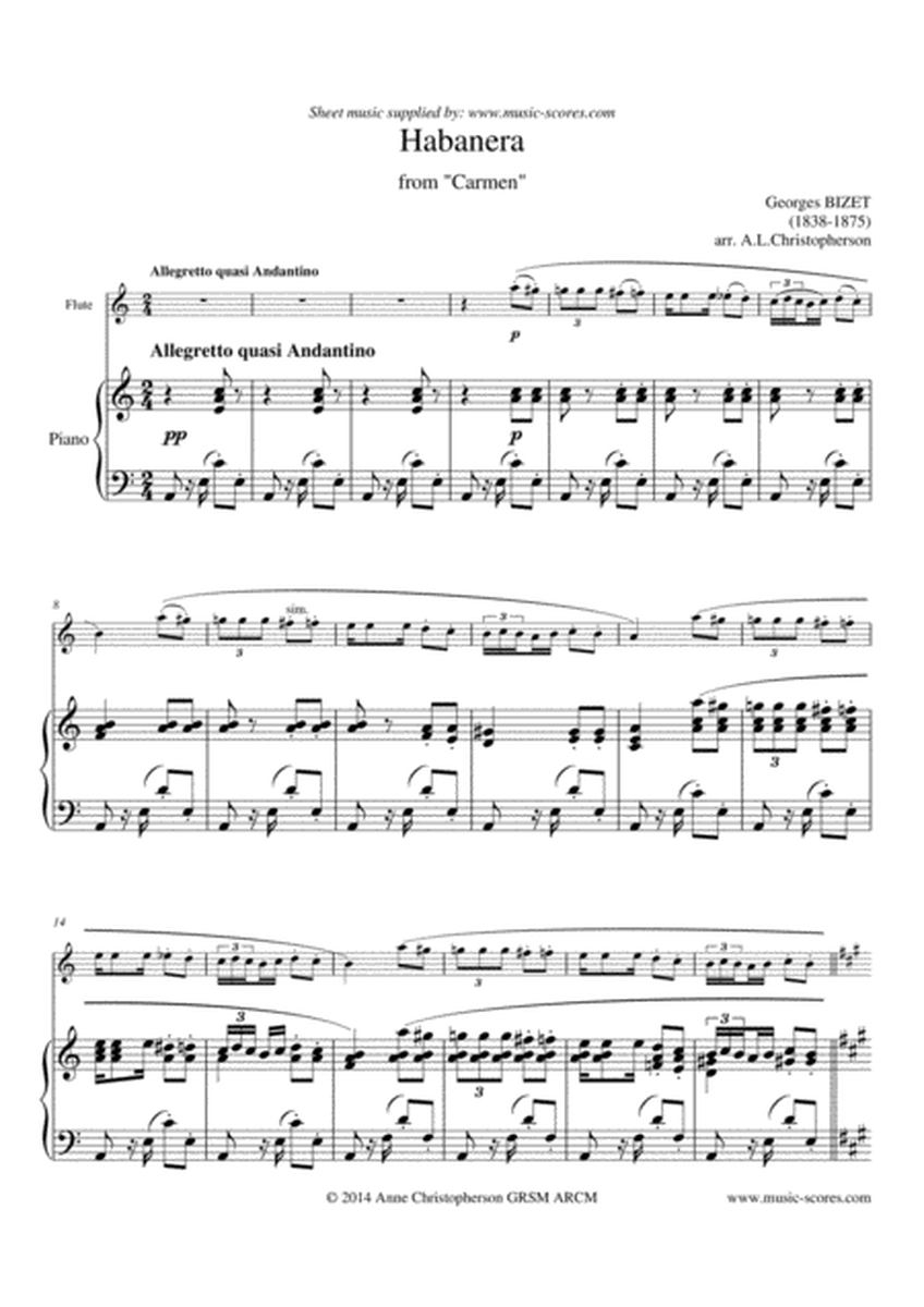 Habanera from Carmen - Flute and Piano image number null
