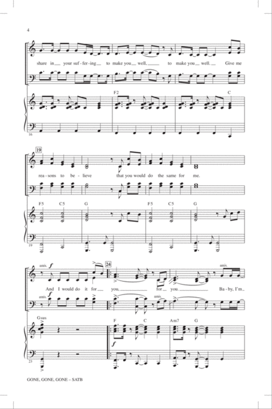 Gone, Gone, Gone Gone, Gone, Gone 4-Part scores gallery preview page 3