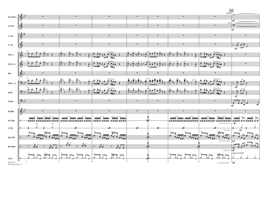 The Cup of Life - Conductor Score (Full Score) Marching Band scores gallery preview page 3