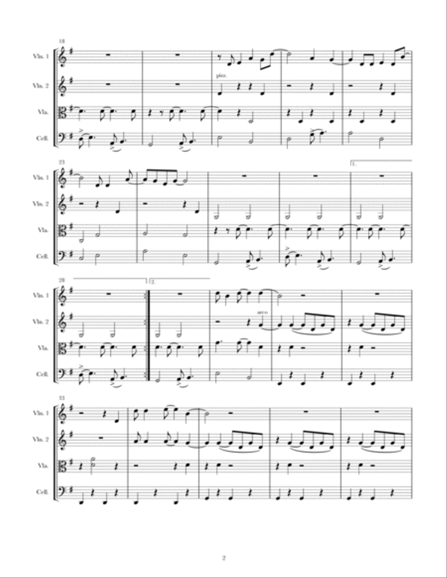 Flowers In Your Hair String Quartet scores gallery preview page 2