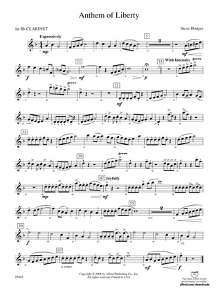 Anthem of Liberty: 1st B-flat Clarinet
