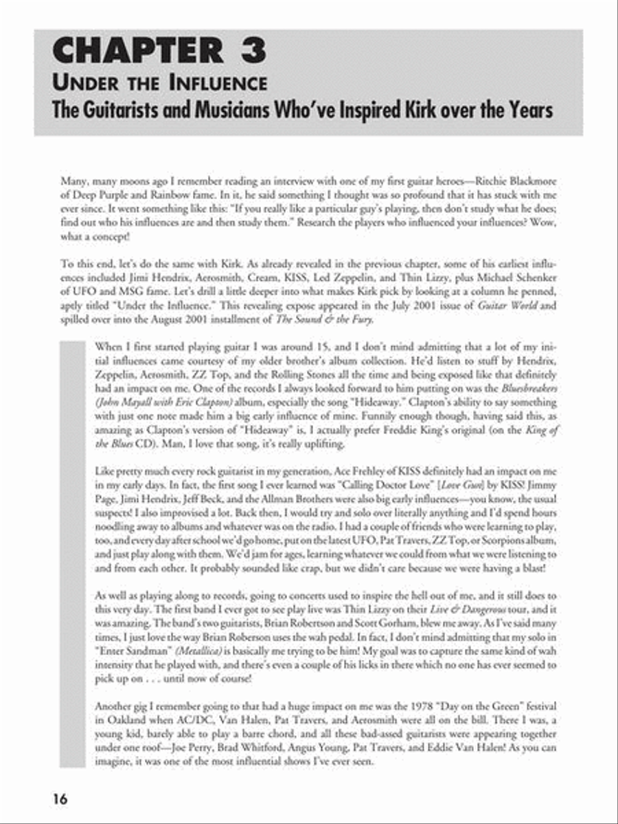 Kirk Hammett's Guitar Lessons: The Sound & the Fury Guitar Tablature scores gallery preview page 9