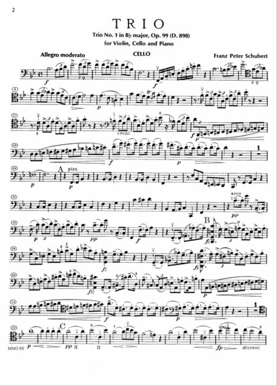 Schubert - Piano Trio in B-flat Major, Op. 99 Piano Trio scores gallery preview page 3