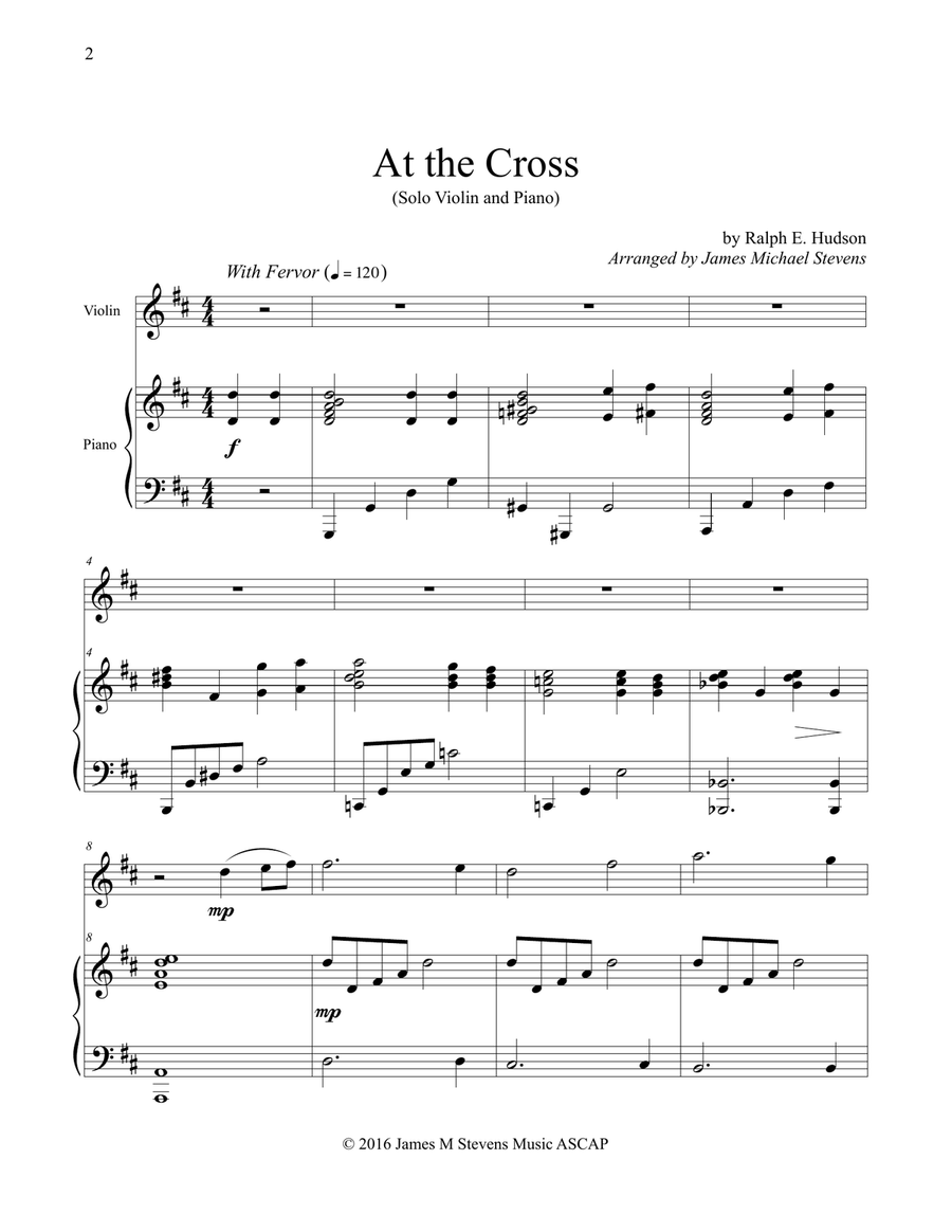 At the Cross (Solo Violin & Piano) Violin Solo scores gallery preview page 2