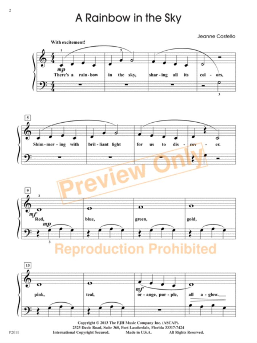 A Rainbow in the Sky Easy Piano scores gallery preview page 3