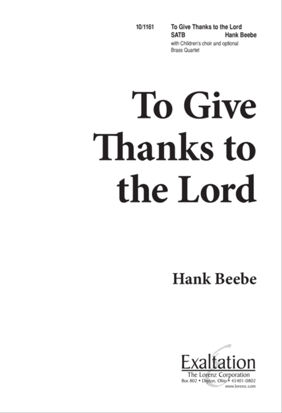 To Give Thanks to the Lord 4-Part scores gallery preview page 1