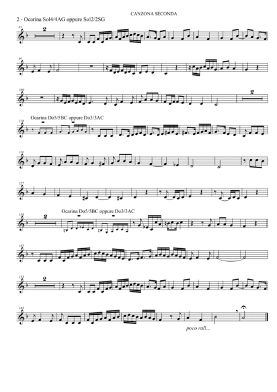 Quartetto di Ocarine - CANZONA SECONDA Woodwind Quartet scores gallery preview page 5