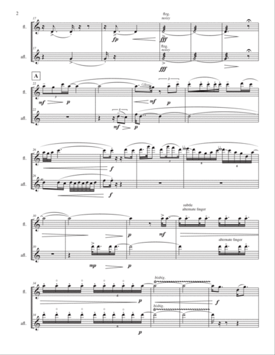 Blush for flute and alto flute Flute Duet scores gallery preview page 4