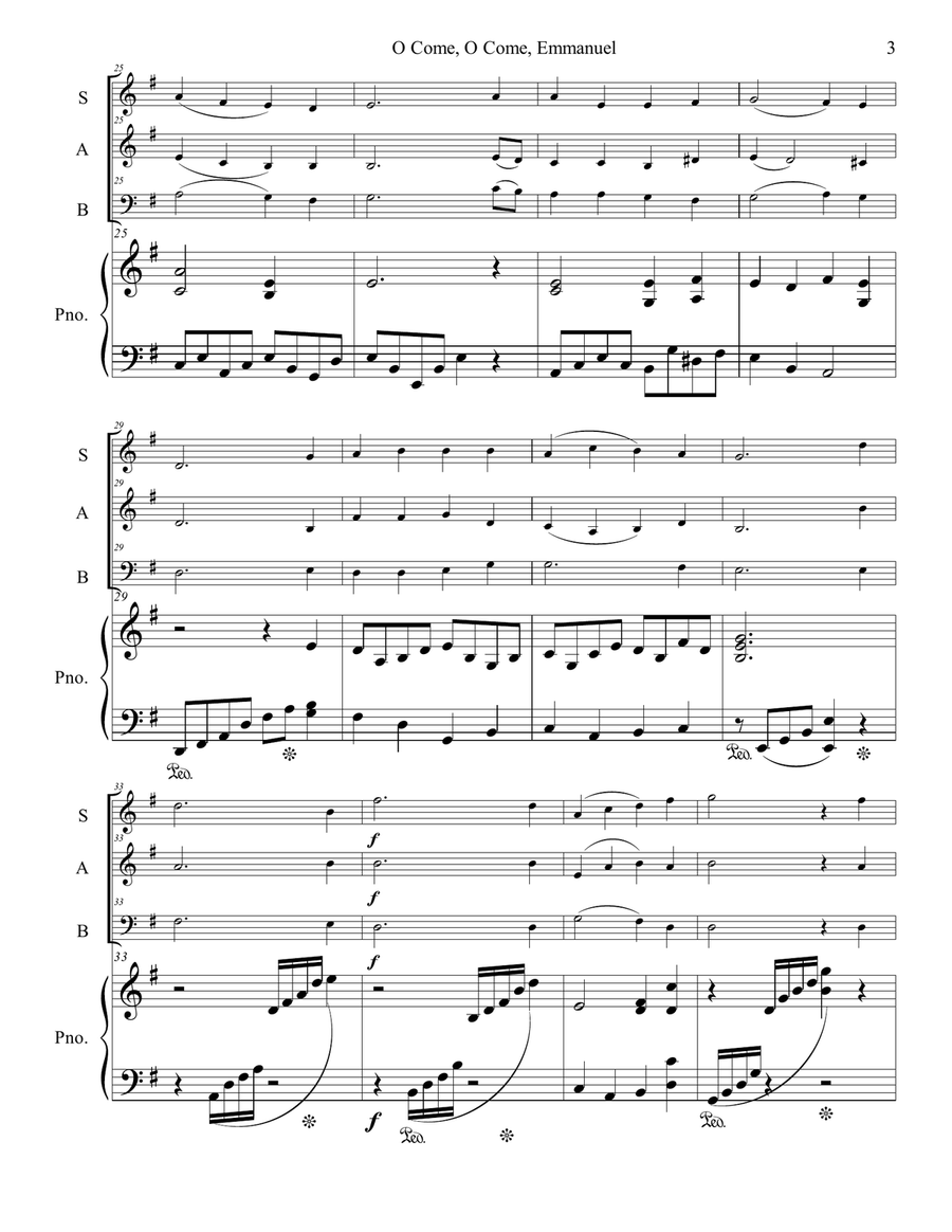 O Come, O Come, Emmanuel 3-Part scores gallery preview page 3