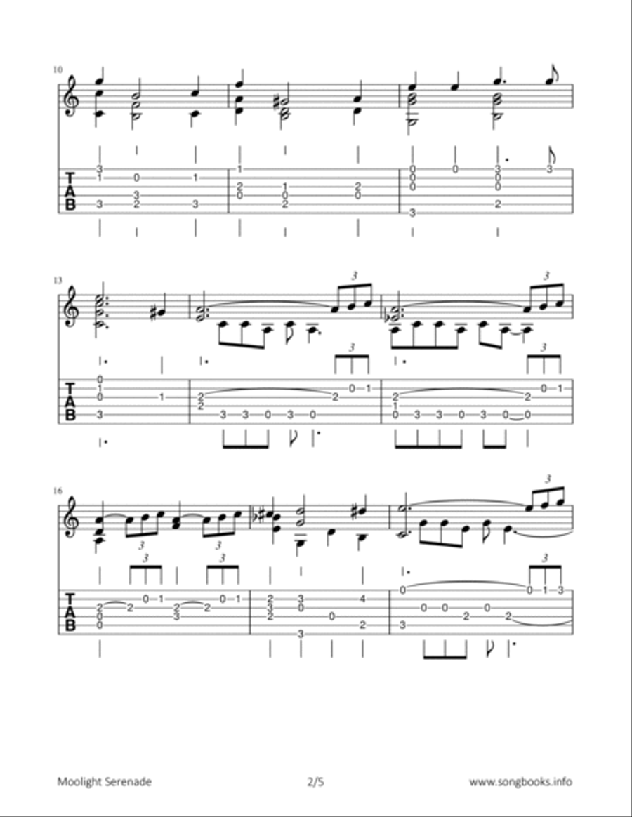 Moonlight Sereande Guitar Solo scores gallery preview page 2