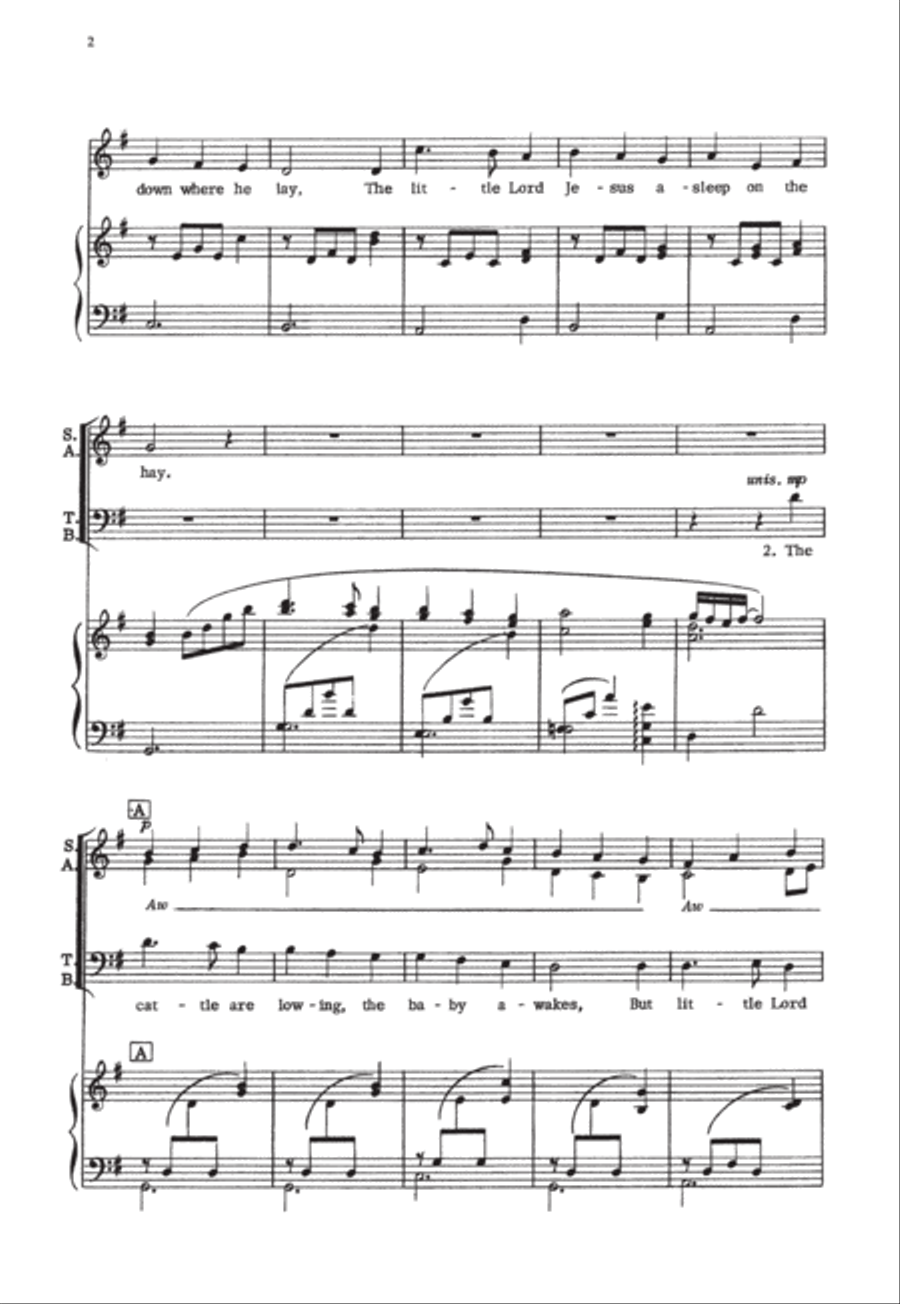 Away in a manger 4-Part scores gallery preview page 2