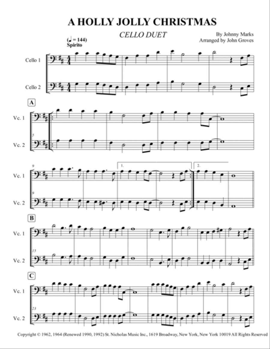 A Holly Jolly Christmas A Holly Jolly Christmas String Duet scores gallery preview page 2