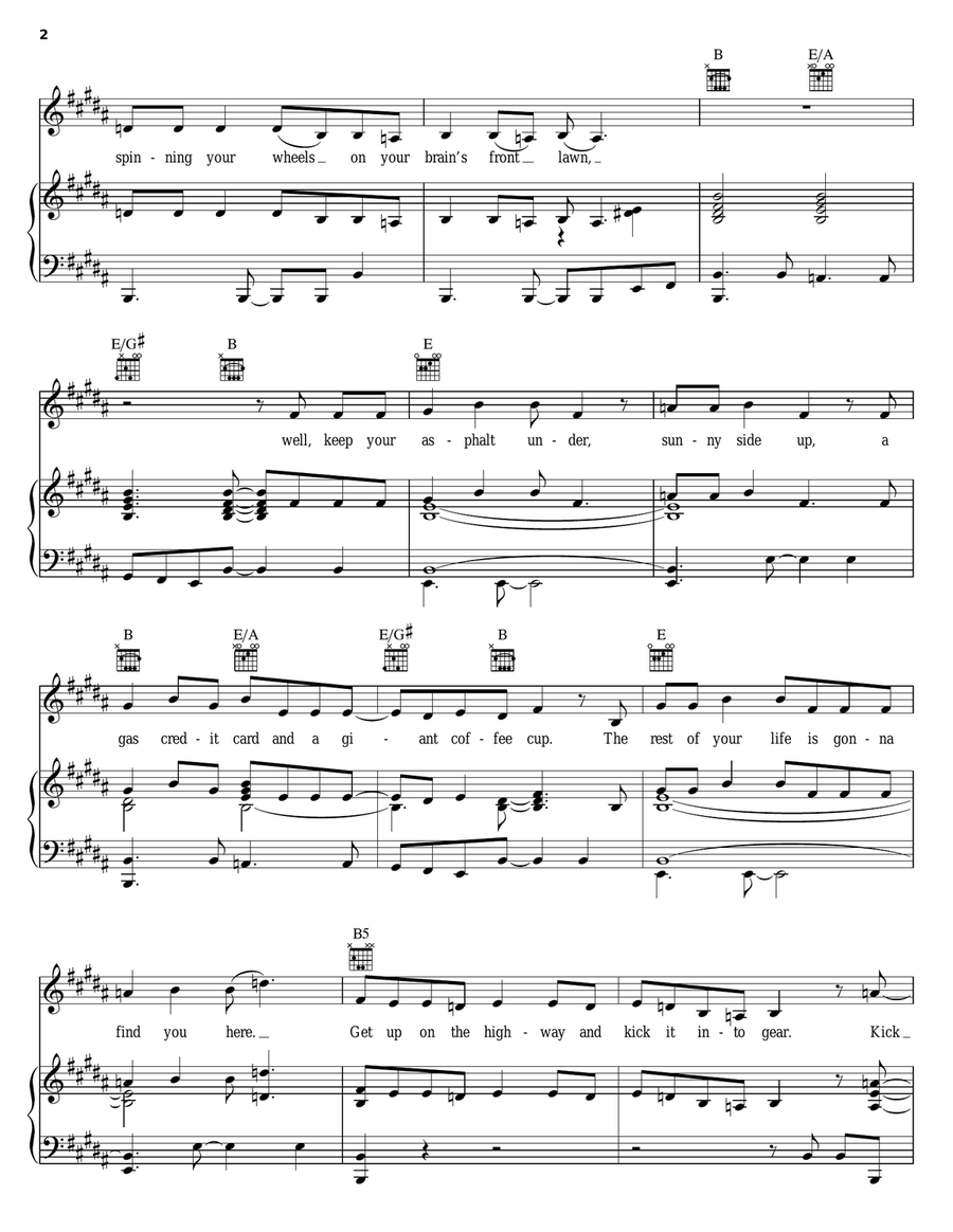 Kick It Into Gear Piano, Vocal, Guitar scores gallery preview page 2