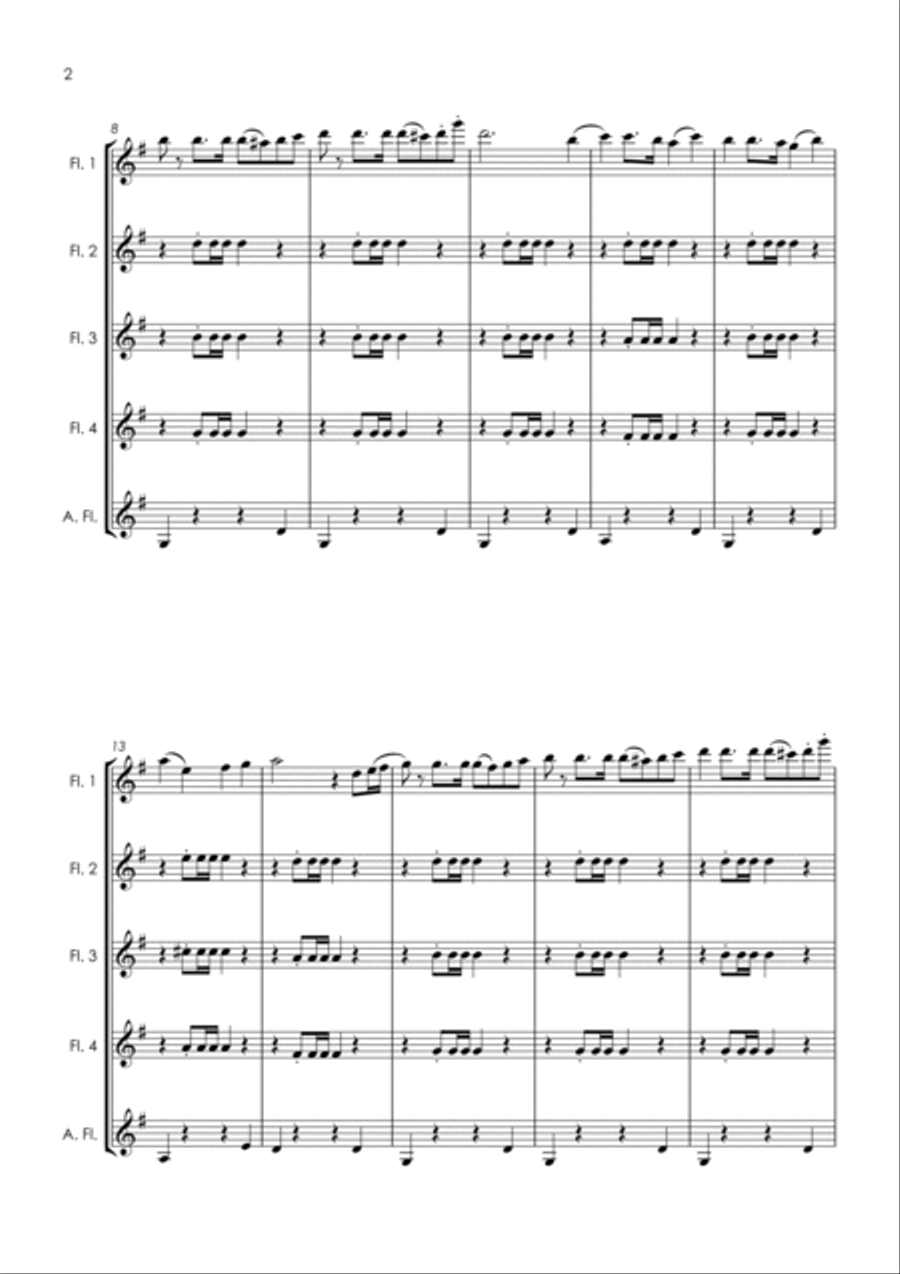 American Patrol - flute quintet Woodwind Quintet scores gallery preview page 4